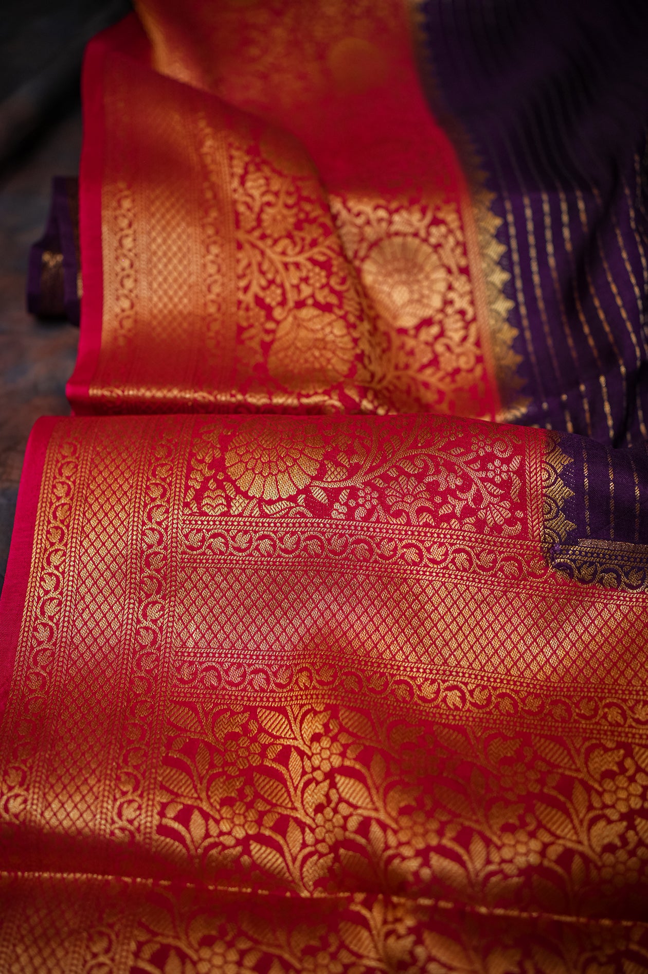 Purple Russian Dola Silk Saree