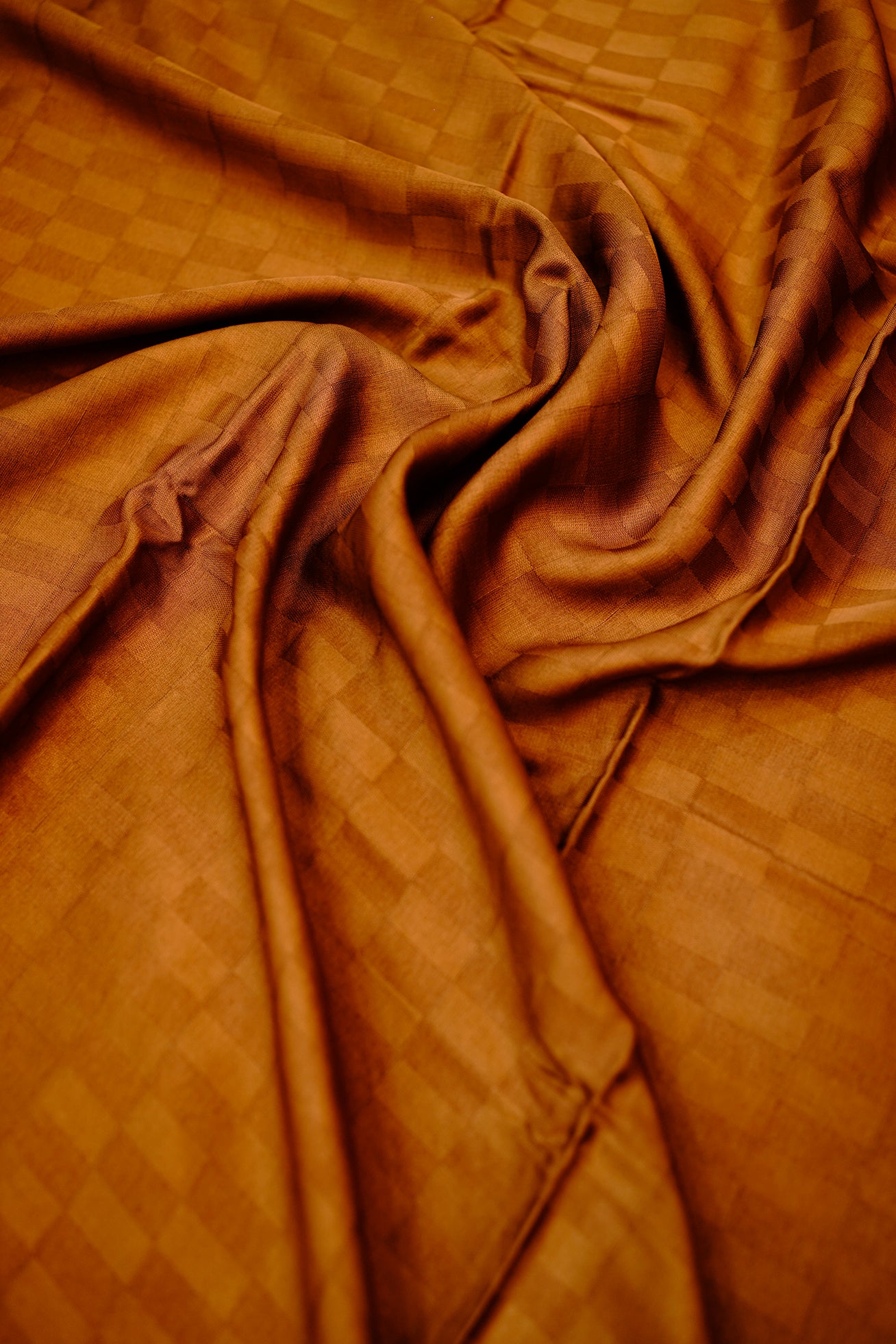 Rust Orange Chetak print silk saree