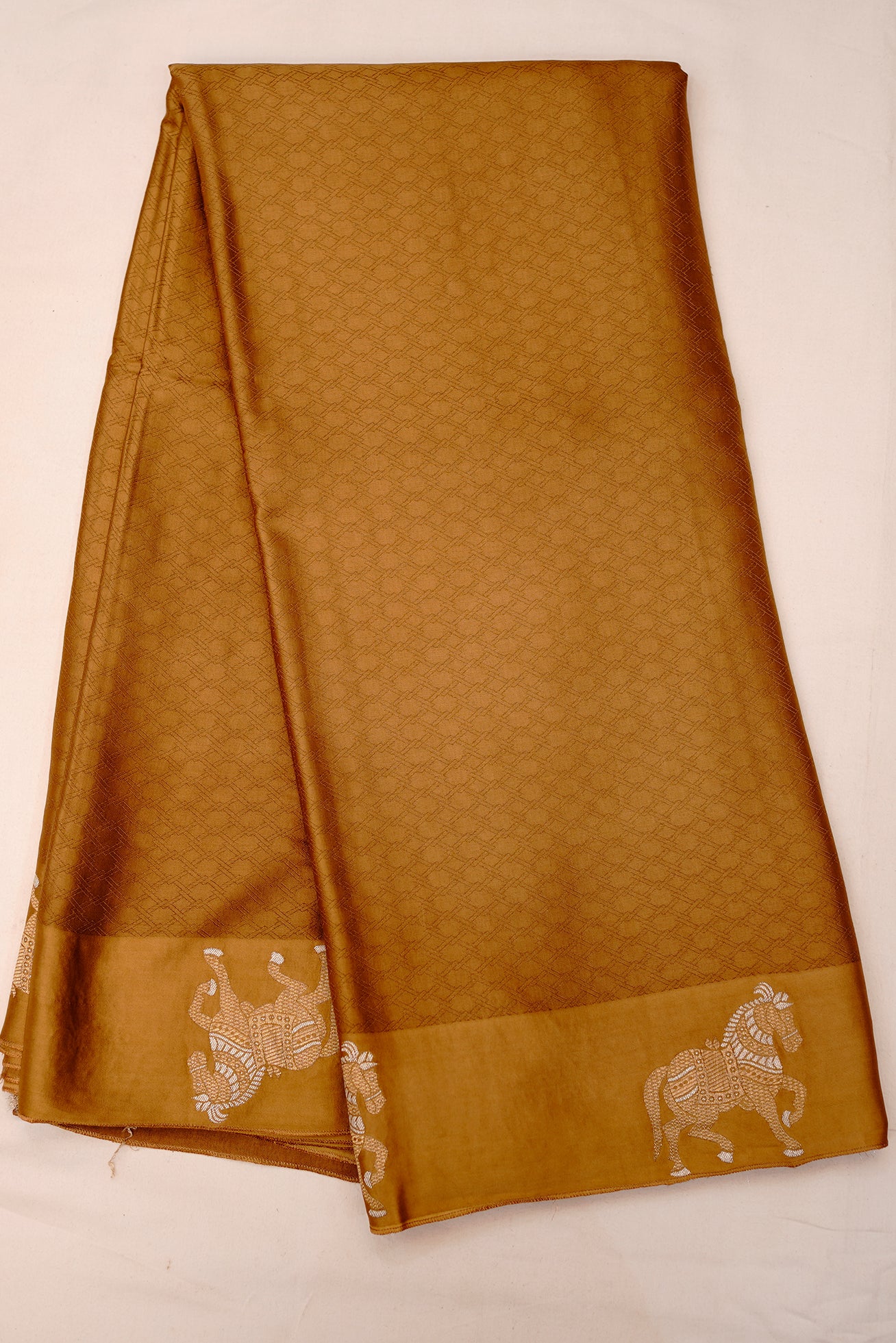 Rust Orange Chetak print silk saree